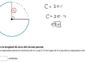 Área parcial de un círculo y longitud de arco | Khan Academy en Español