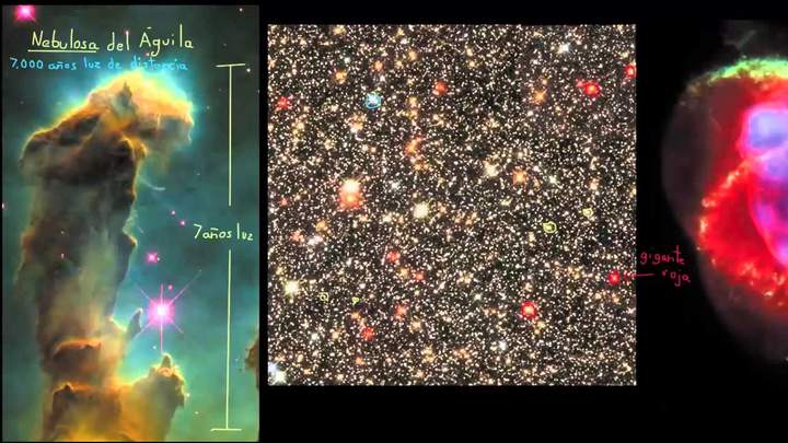 Imágenes de campo de estrellas y nebulosa