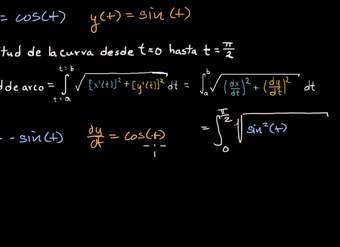 Ejemplo sobre la longitud de arco de una curva paramétrica | Khan Academy en Español