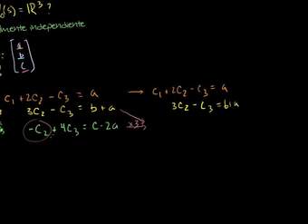 Ejemplo de espacio vectorial generado e independencia lineal