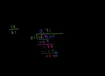 Conviritendo fracciones a decimales (ejemplo 1)